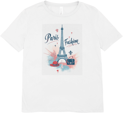 T-shirt femme blanc Paris Fashion