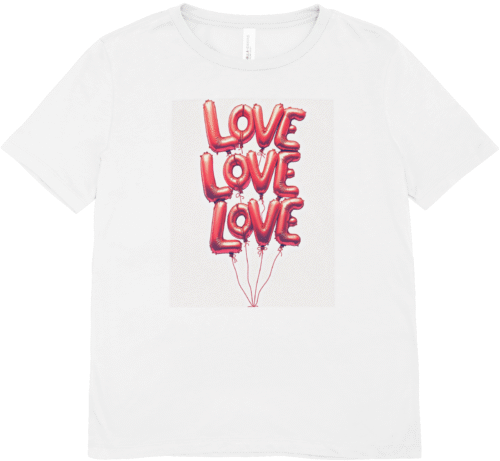 T-shirt femme blanc ballons Love