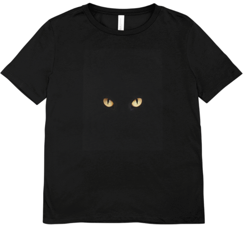 T-shirt femme noir yeux de félin