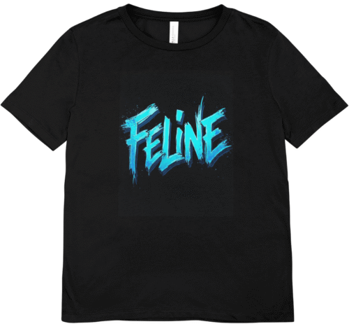 T-shirt femme noir Feline
