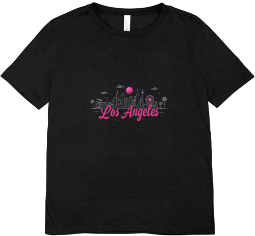 T-shirt femme noir Los Angeles