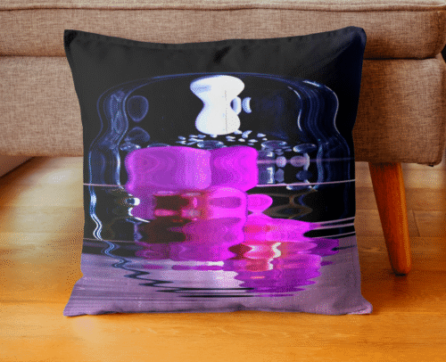 coussin nuit abstraite fushia