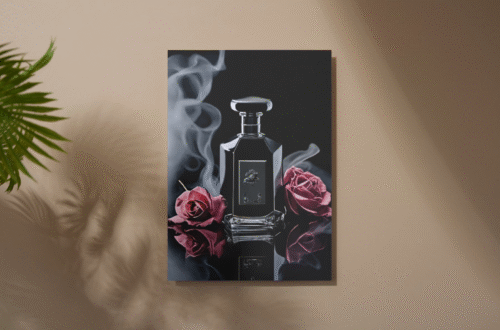 décoration murale parfum avec deux roses