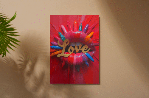 décoration murale rouge à lèvre atmosphère colorée
