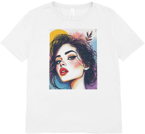 T-shirt femme blanc femme pop art