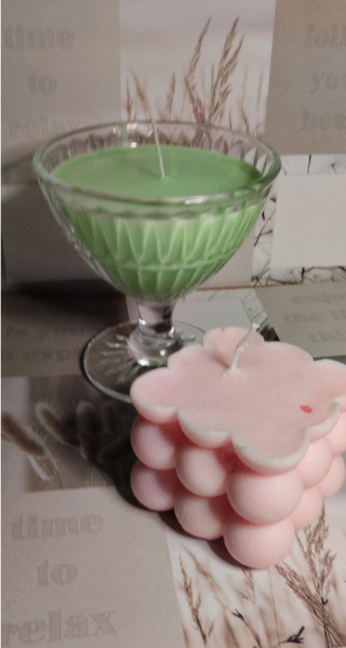 Bougie ambiance cocktail rose, orange ou verte – Image 2