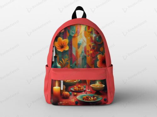 Sac à dos rouge peinture