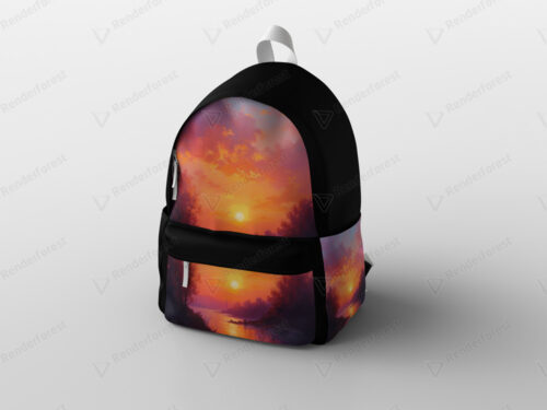 Sac à dos noir coucher de soleil